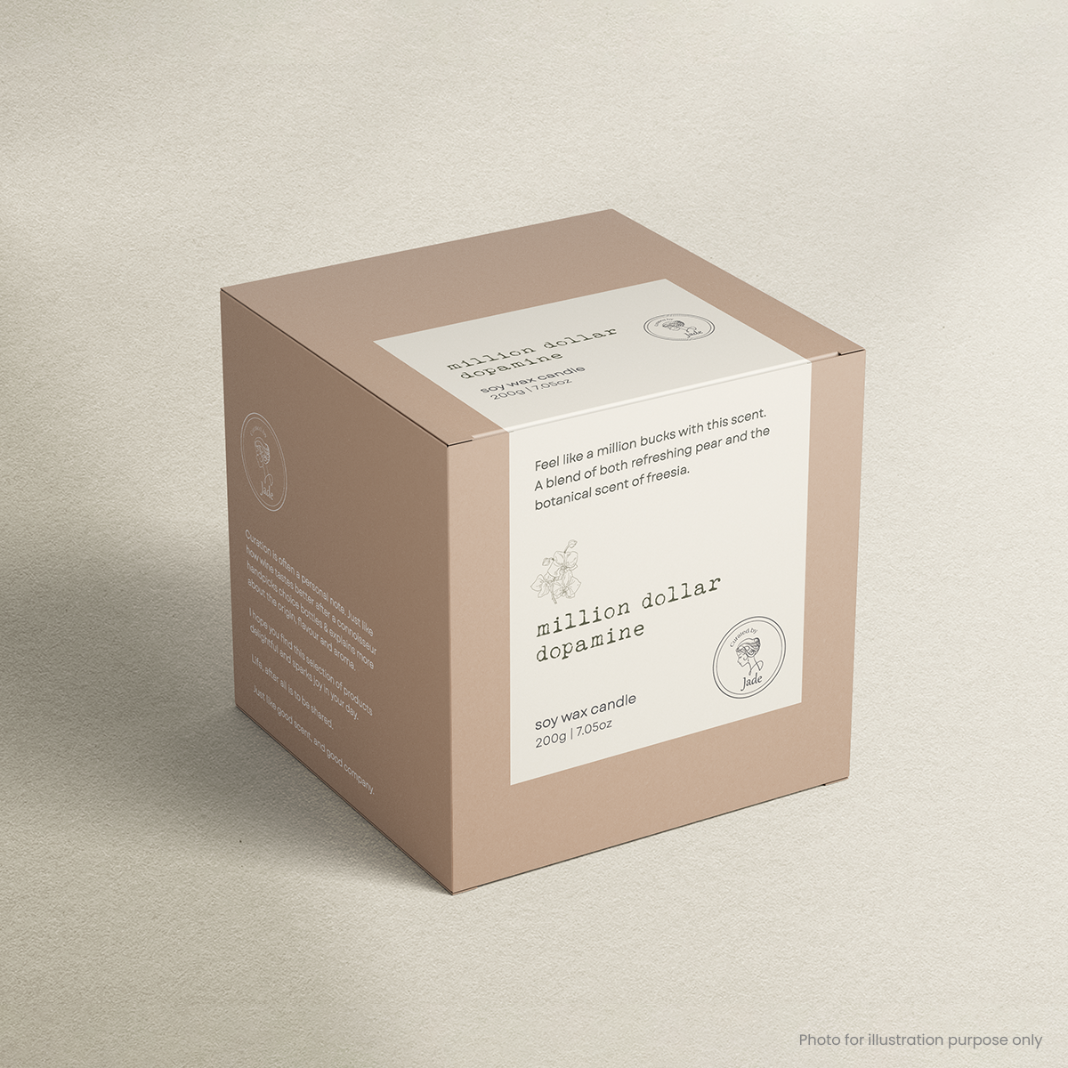 MADE BY JADE Curated Soy Wax Candle 200g Million Dollar Dopamine