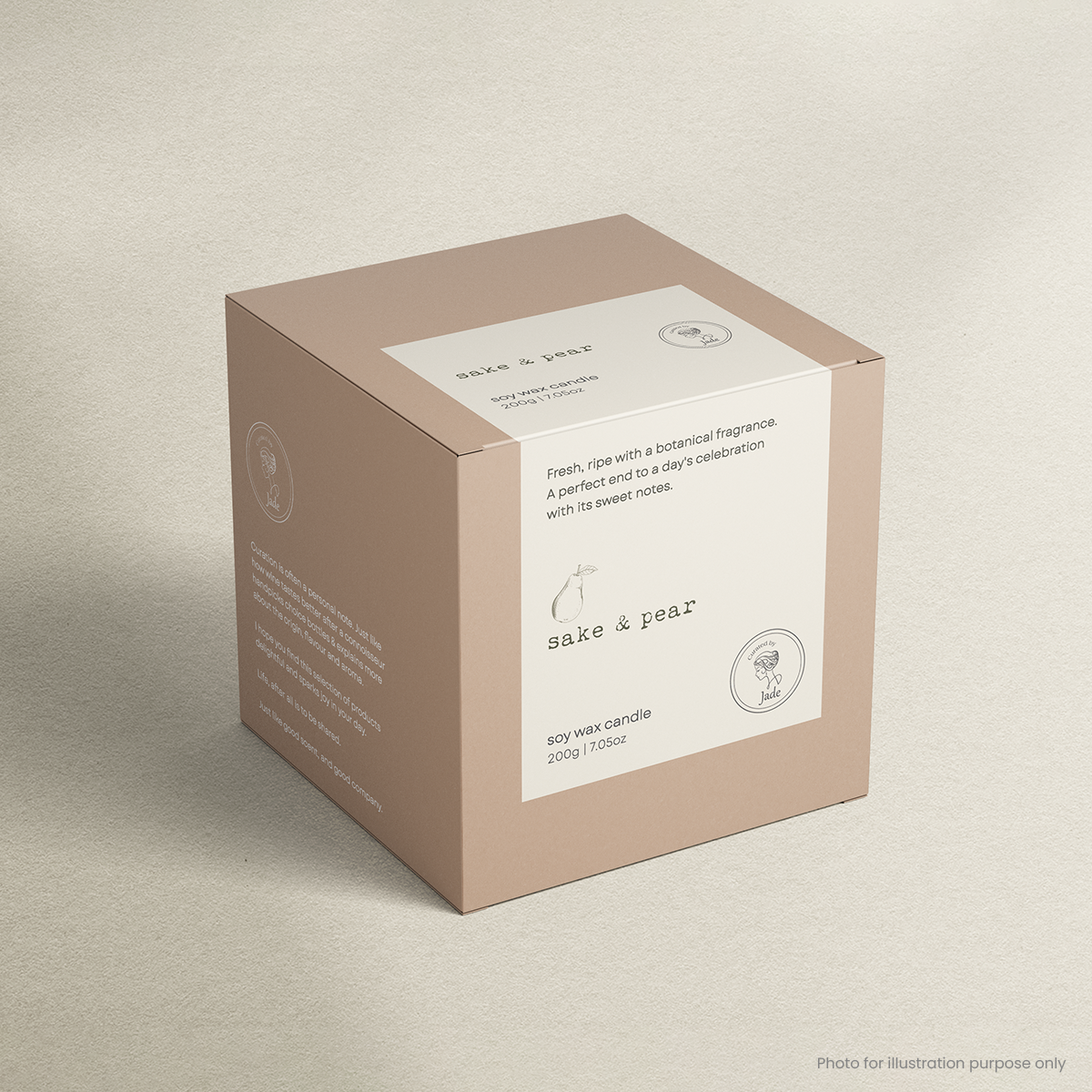 MADE BY JADE Curated Soy Wax Candle 200g Sake & Pear